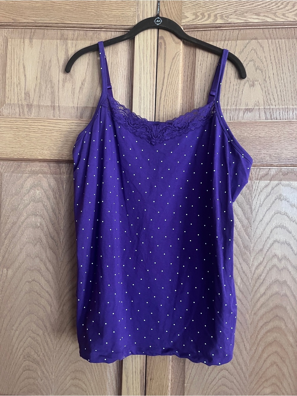Catherines Purple Polka Dot Lace-Trim Cami